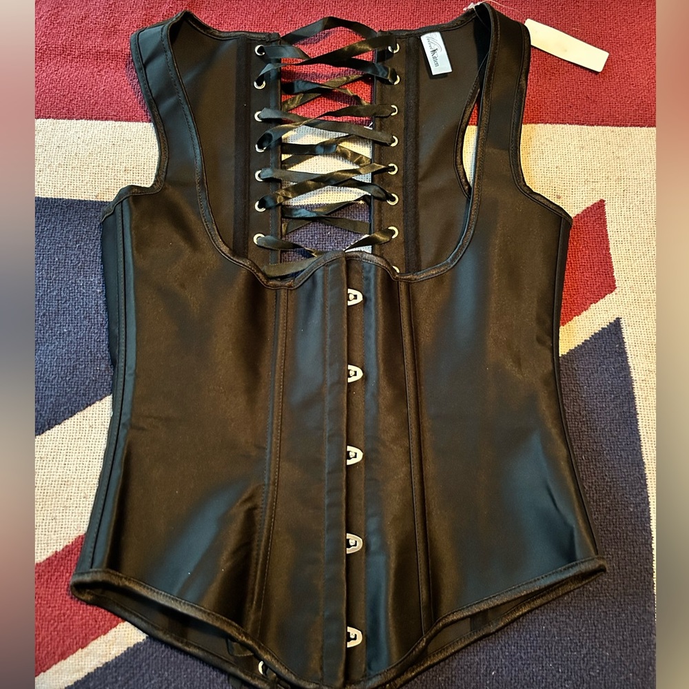 Velvet Kitten black satin corset S
